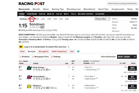 Tomorrow's cards – Racing Post.